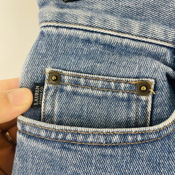 🍒 VTG Lauren Jeans Co Size 6 High Rise‎ Waist Capris Crop Denim Mom Y2K Women’s - Picture 2 of 6
